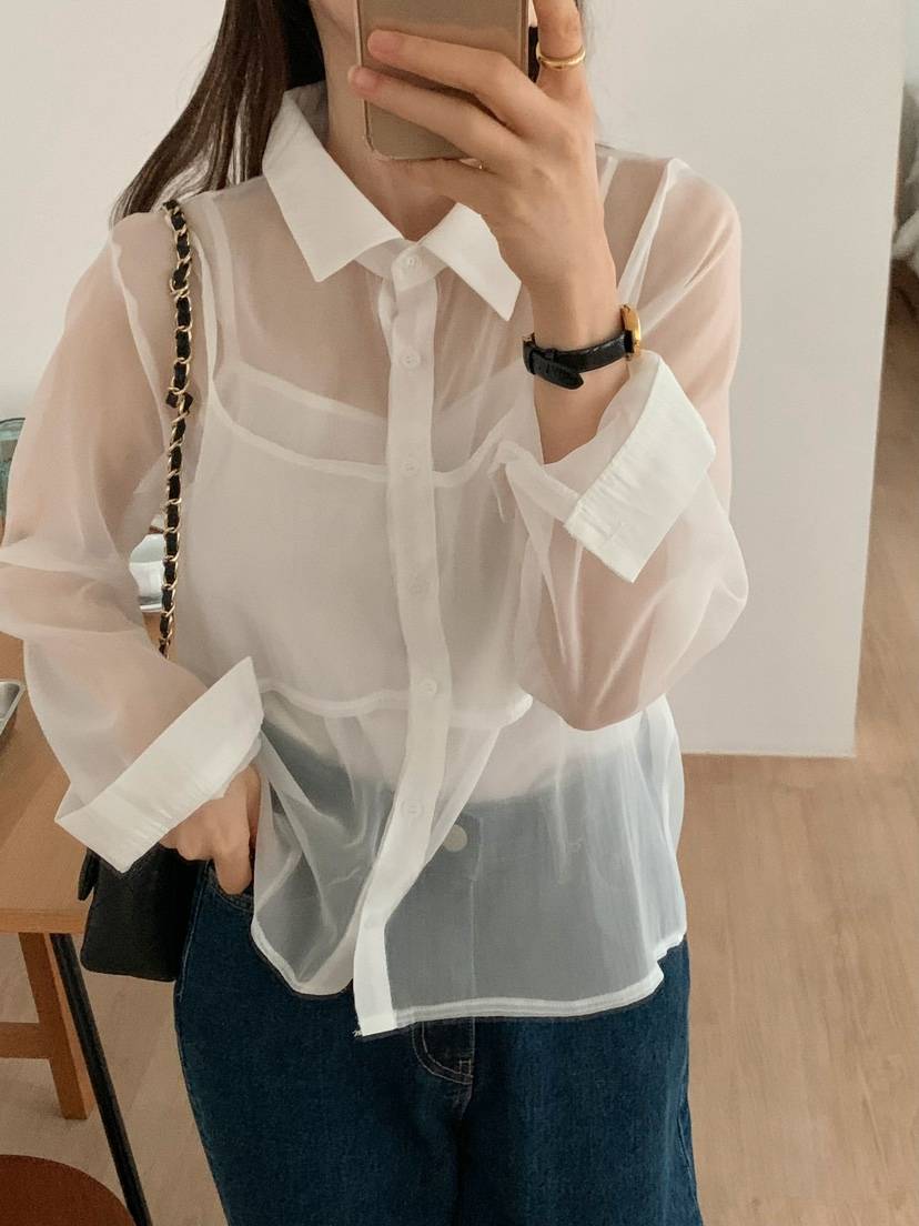 CRONG東大門㊣直郵女士新款真品推薦熱賣時尚休閑襯衫蕾絲衫CRONG襯衫/蕾絲衫