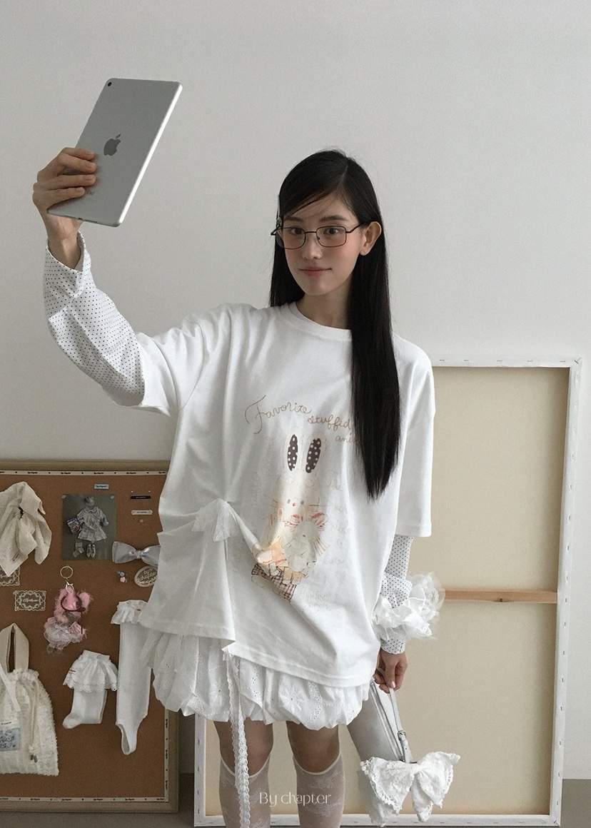 BY CHAPTER韓國直郵㊣女裝新品熱賣職業人氣T恤不含內搭兔子ChapterT恤