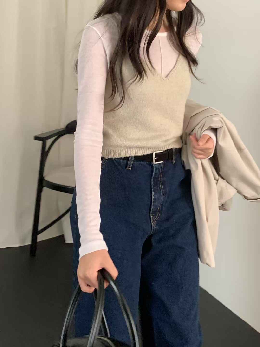 OBOE東大門㊣實拍女士新品時尚熱賣吊帶背心不含內搭羊駝毛OBOE吊帶/背心
