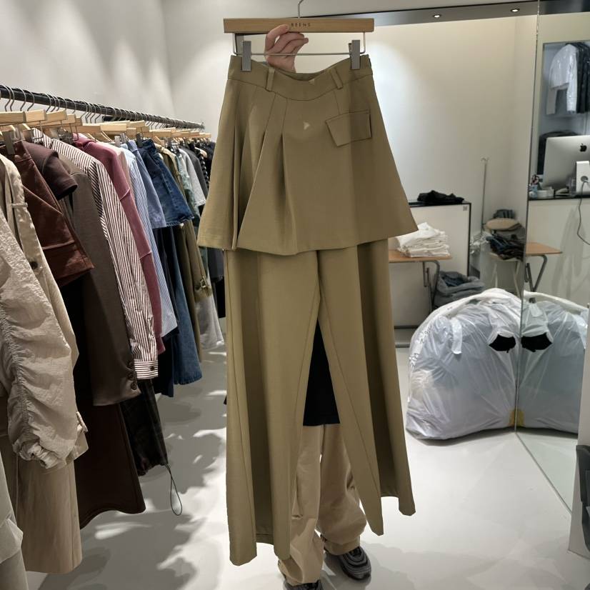 BEENS東大門㊣代購女裝新品25秋冬推薦休閑熱賣職業裙褲假兩件BEENS裙褲