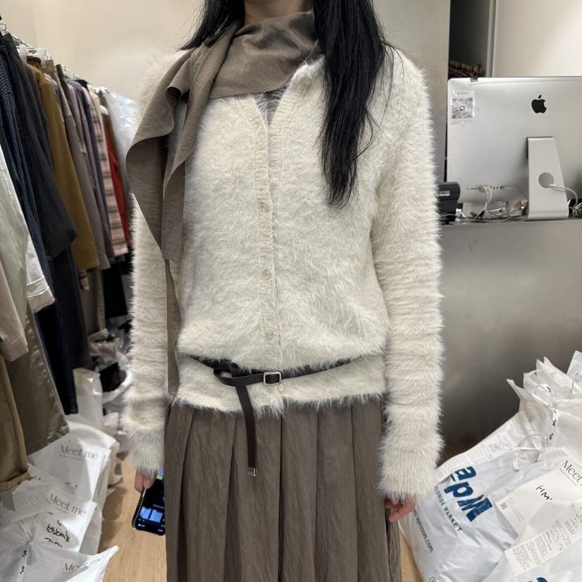 MEET ME東大門㊣實拍女士新款真品推薦休閑針織衫不含腰帶MEET ME針織衫