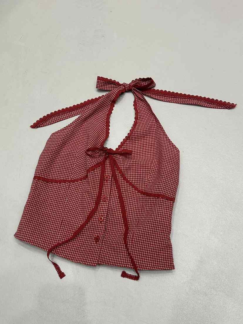 IF YOU SAY SO東大門㊣代購女士新品25秋冬吊帶背心格紋IF YOU SAY SO吊帶/背心