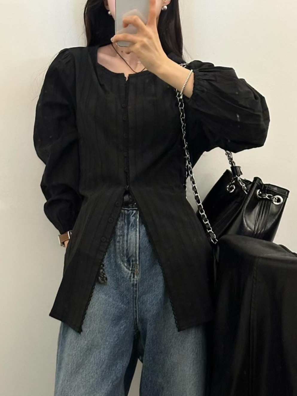 POETE-OT韓國代購㊣女士新款推薦人氣熱賣職業時尚襯衫蕾絲衫POETE襯衫/蕾絲衫