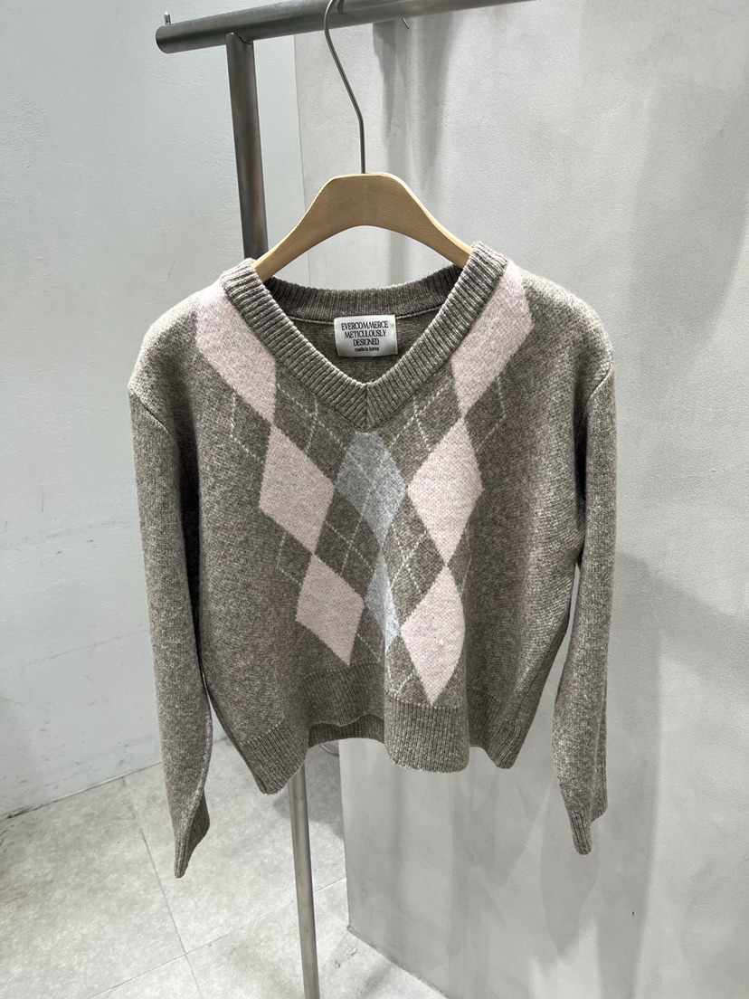 EVERCOMMERCE METICULOUSLY DESIGNED韓國代購㊣女士新品休閑針織衫羊毛EVERCOMMERCE針織衫
