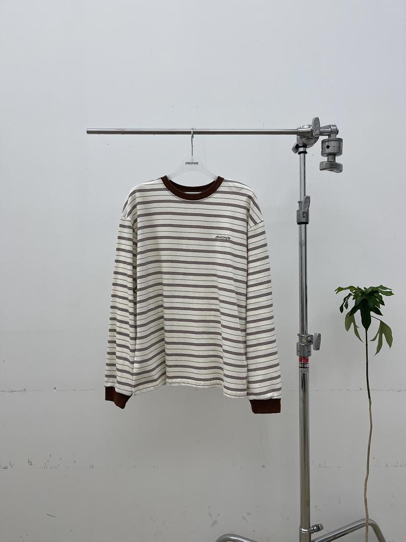 ATMOSPHERE東大門㊣代購女裝新款職業真品推薦時尚長袖T恤條紋ATMOSPHERE/BLING長袖T恤