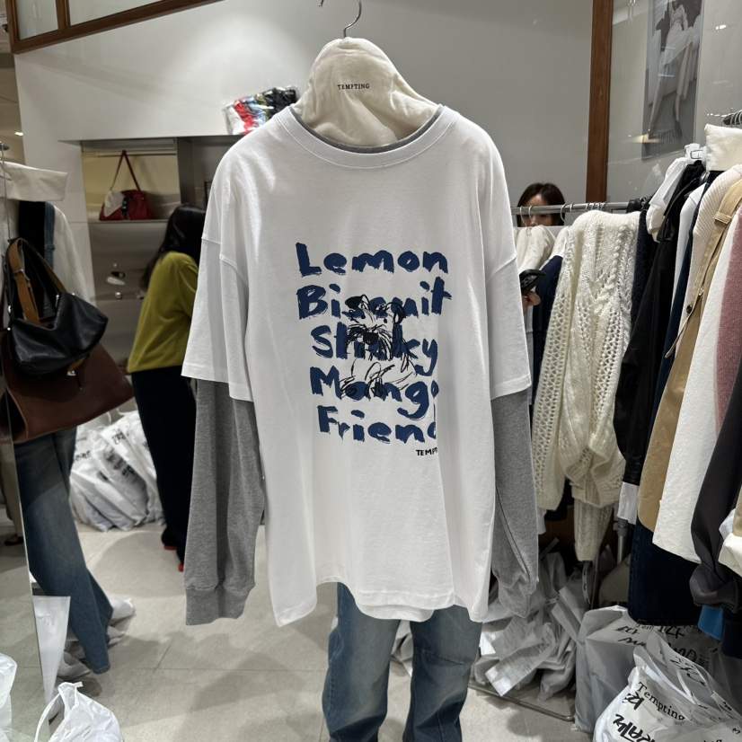 TEMPTING韓國代購㊣女裝新款職業人氣25秋冬時尚真品長袖T恤TEMPTING長袖T恤