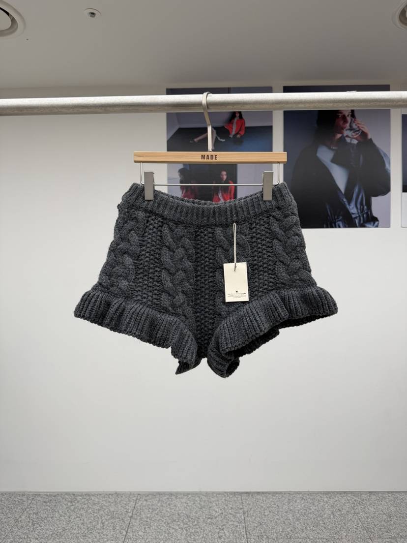 MADE-P東大門㊣代購女士新品25秋冬時尚人氣熱賣休閑短褲羊毛MADE-P短褲