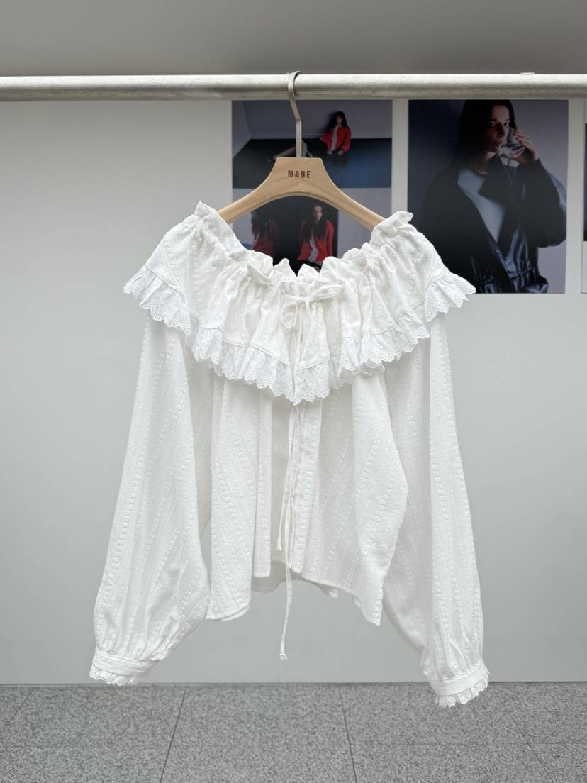 MADE-P東大門㊣實拍女士新品時尚25秋冬推薦休閑襯衫蕾絲衫MADE-P襯衫/蕾絲衫