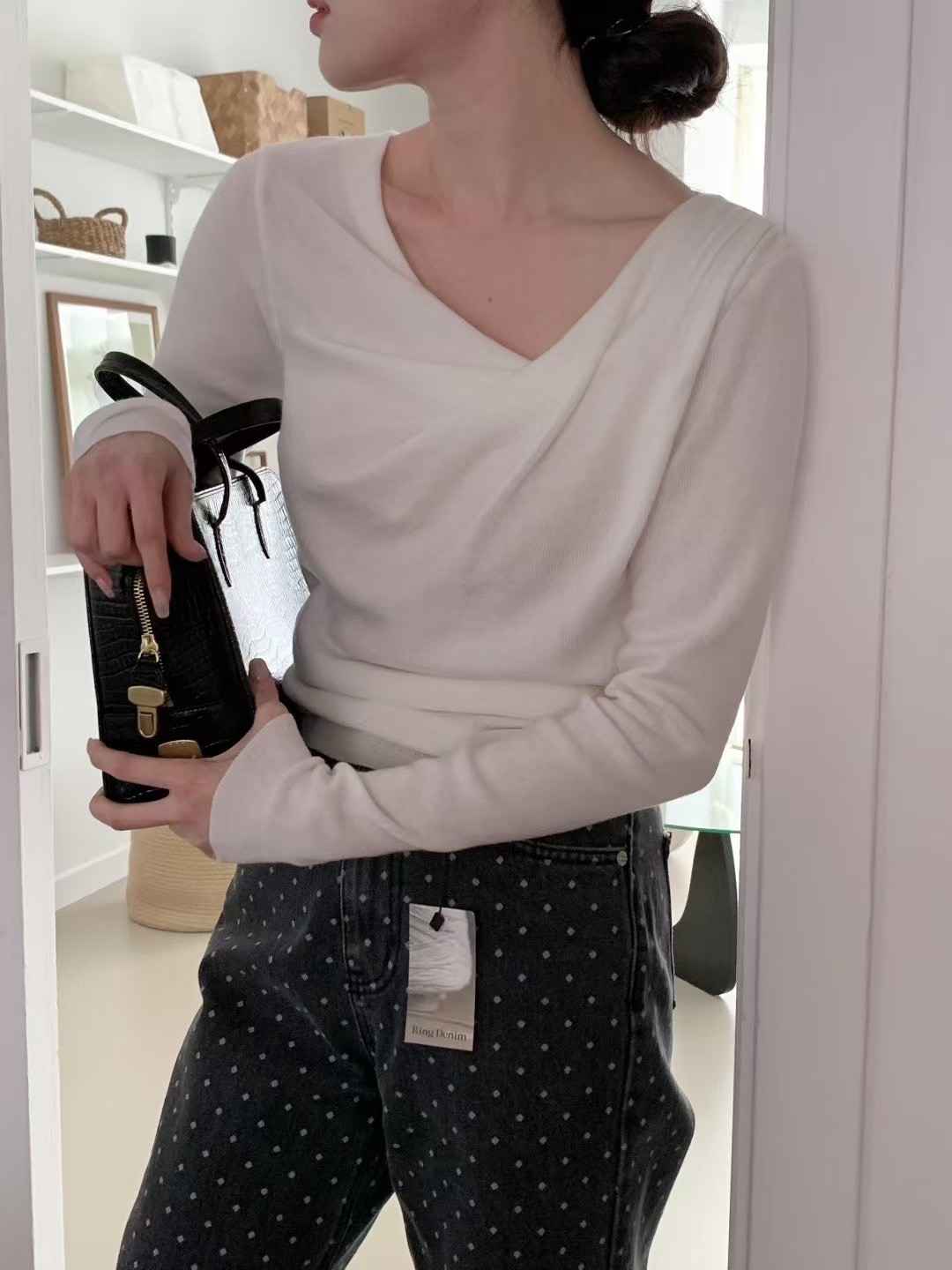 OUIR東大門㊣實拍女裝新品真品職業休閑時尚熱賣推薦針織衫OUIR針織衫