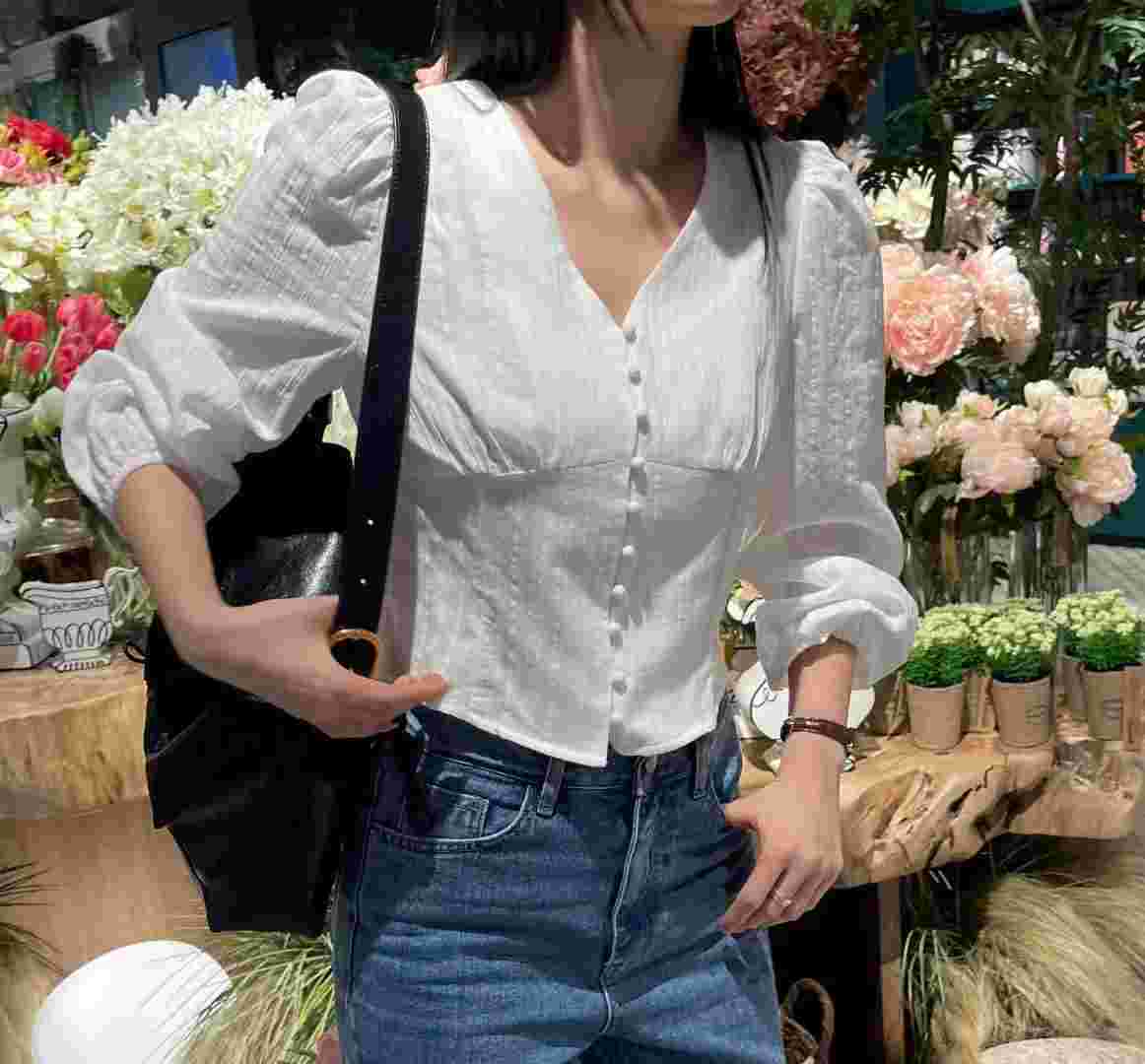 GLOWY韓國直郵㊣女士新品職業時尚真品熱賣人氣推薦襯衫蕾絲衫GLOWY襯衫/蕾絲衫
