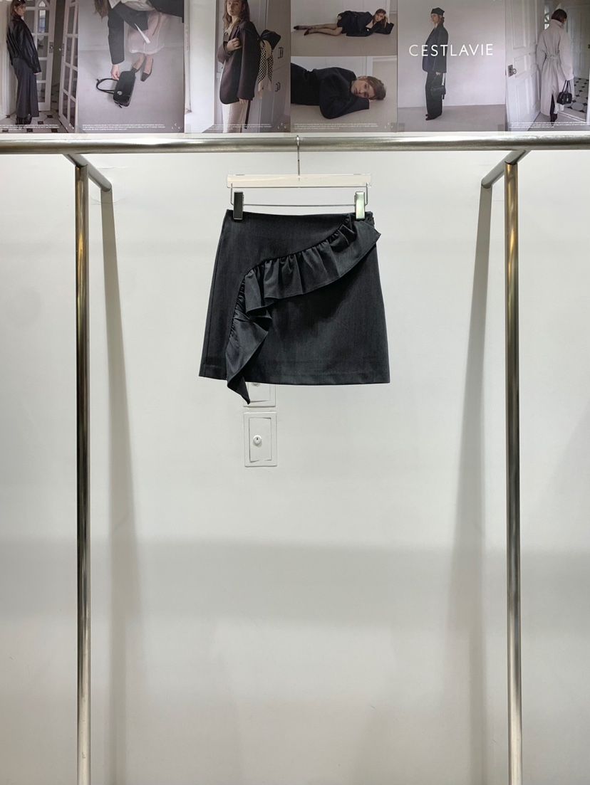 CESTLAVIE東大門㊣代購女裝新品人氣休閑25秋冬時尚短裙荷葉邊CESTLAVIE短裙