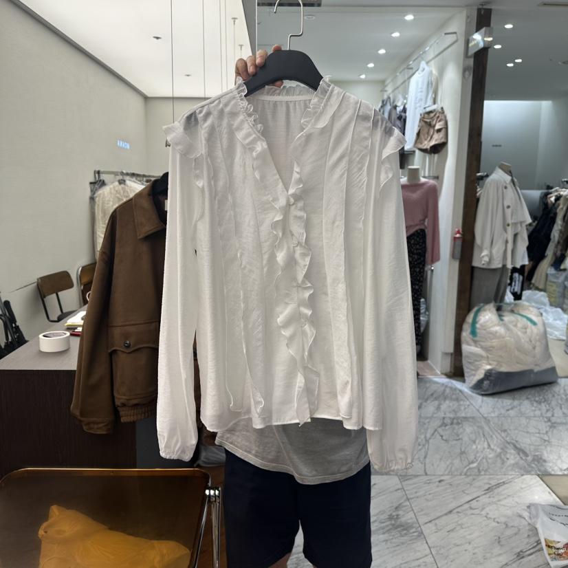 MOANA韓國代購㊣女裝新品人氣推薦熱賣真品休閑時尚襯衫蕾絲衫MOANA襯衫/蕾絲衫