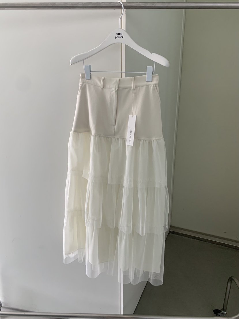 SHOP POSTER東大門㊣代購女裝新品熱賣半身裙中短裙荷葉邊SHOP_POSTER半身裙/中短裙