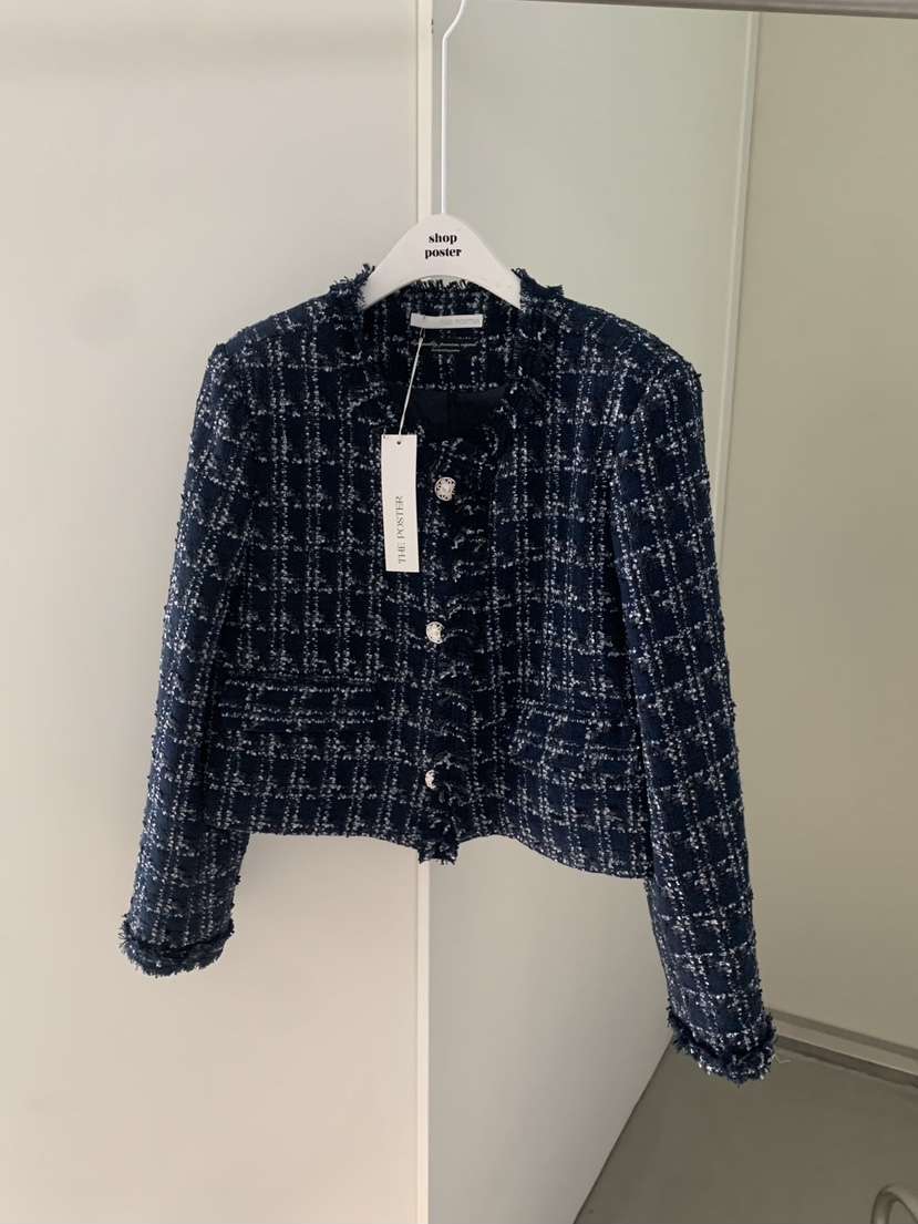 SHOP POSTER東大門㊣直郵女裝新品真品時尚推薦夾克粗花呢SHOP_POSTER夾克