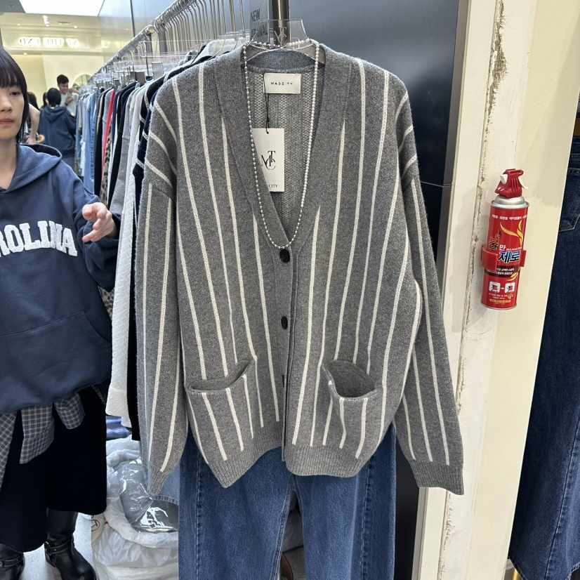 MADCITY東大門㊣直郵女裝新品休閑職業熱賣時尚推薦針織衫條紋MADCITY針織衫