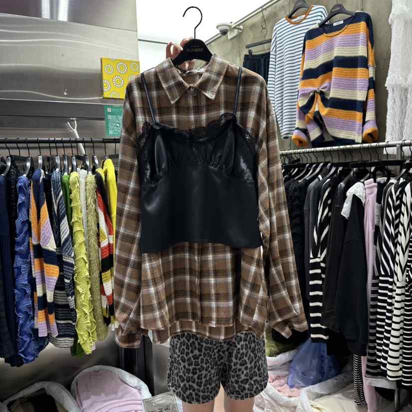 RUNWAY-런웨이韓國代購㊣女士新品人氣25秋冬時尚襯衫蕾絲衫RUNWAY襯衫/蕾絲衫