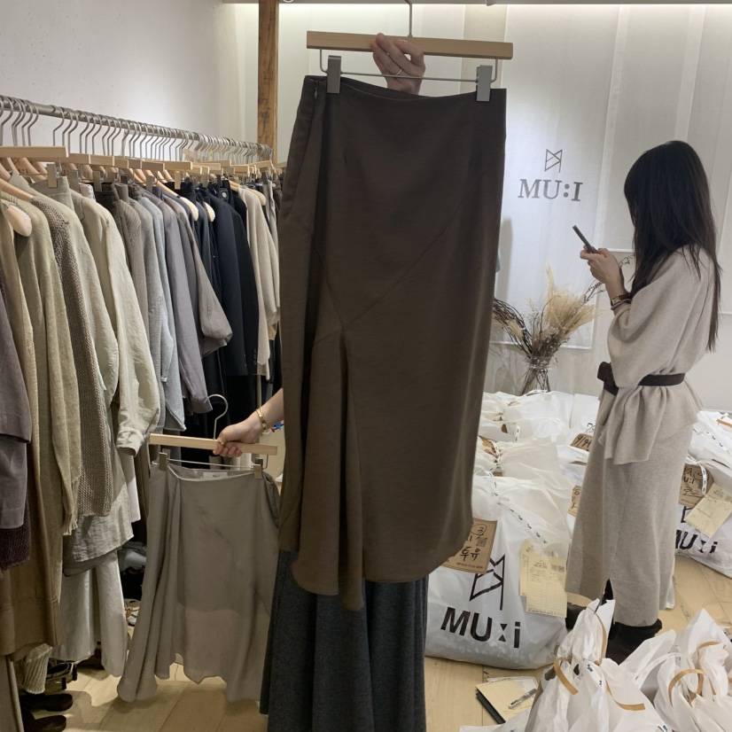 THE MUI東大門㊣實拍女裝新品25秋冬人氣時尚半身裙中短裙THE MUI半身裙/中短裙