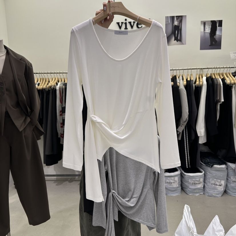 VIVEL韓國代購㊣女士新品人氣推薦職業時尚真品熱賣長袖T恤VIVEL長袖T恤
