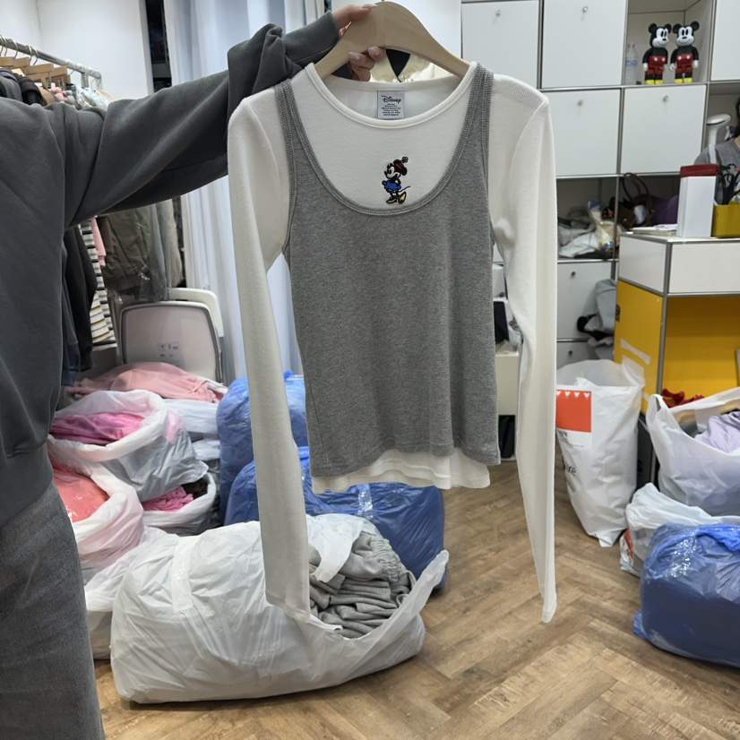 DE LINE東大門㊣直郵女裝新款時尚真品人氣套裝兩件套雙層DE LINE套裝