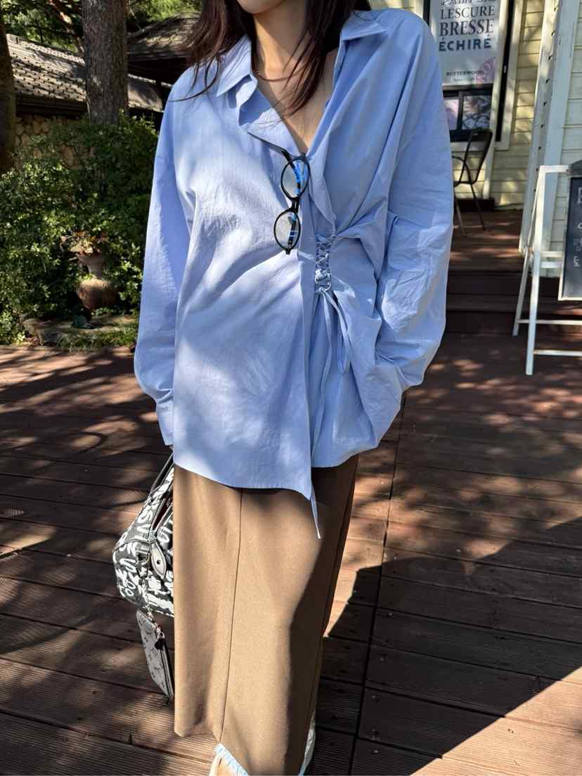 SOLAR韓國代購㊣女士新品職業時尚真品熱賣人氣推薦襯衫蕾絲衫SOLAR襯衫/蕾絲衫