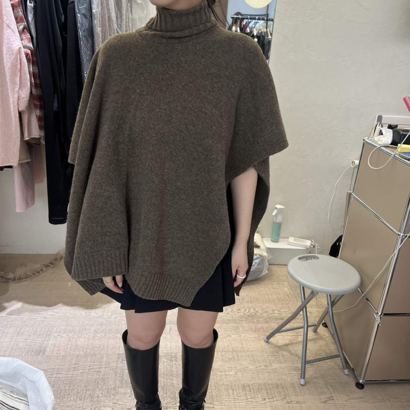 W AND J東大門㊣直郵女裝新品職業真品時尚針織衫斗篷高領W AND J針織衫
