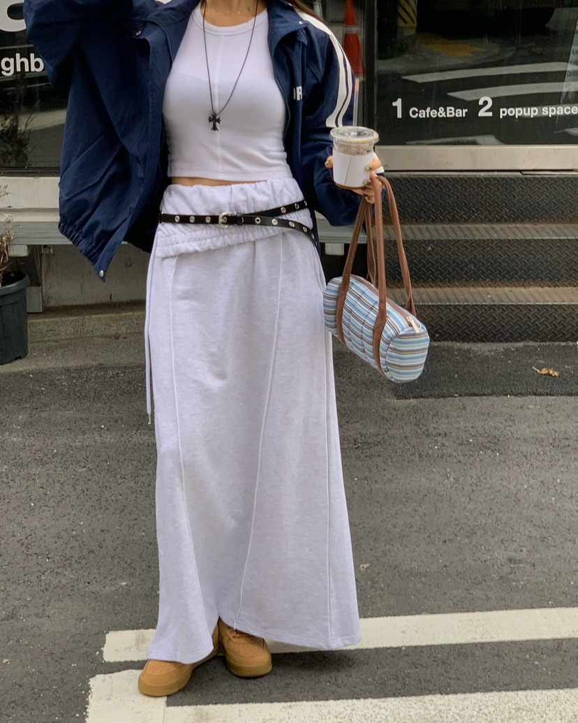 REVE CITE-L韓國直郵㊣女士新品職業熱賣休閑長裙不含腰帶REVE CITE長裙