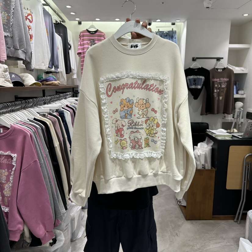 EVE韓國代購㊣女士新品熱賣真品25秋冬時尚推薦職業休閑衛衣EVE衛衣