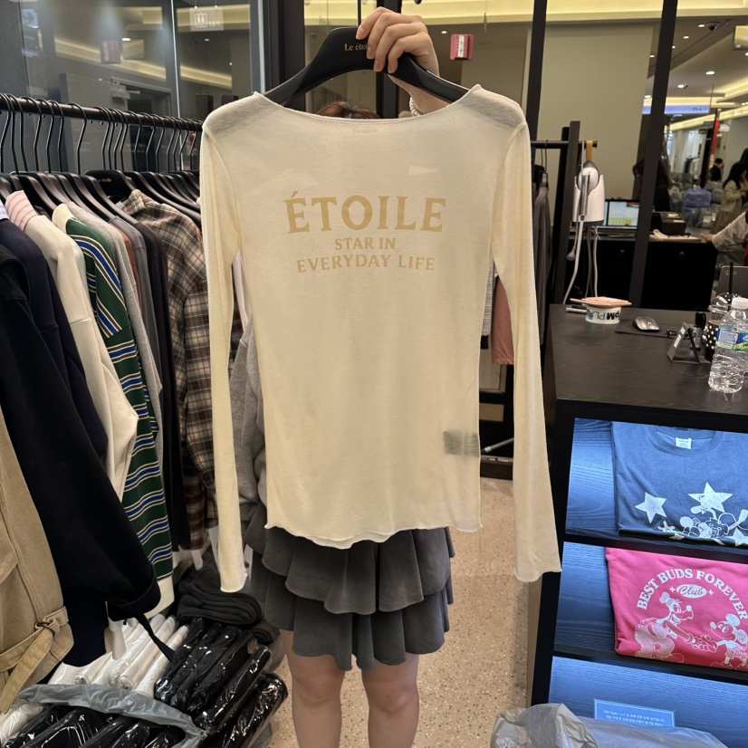 LE ETOILE東大門㊣實拍女士新款真品職業人氣熱賣長袖T恤透明LE ETOILE長袖T恤