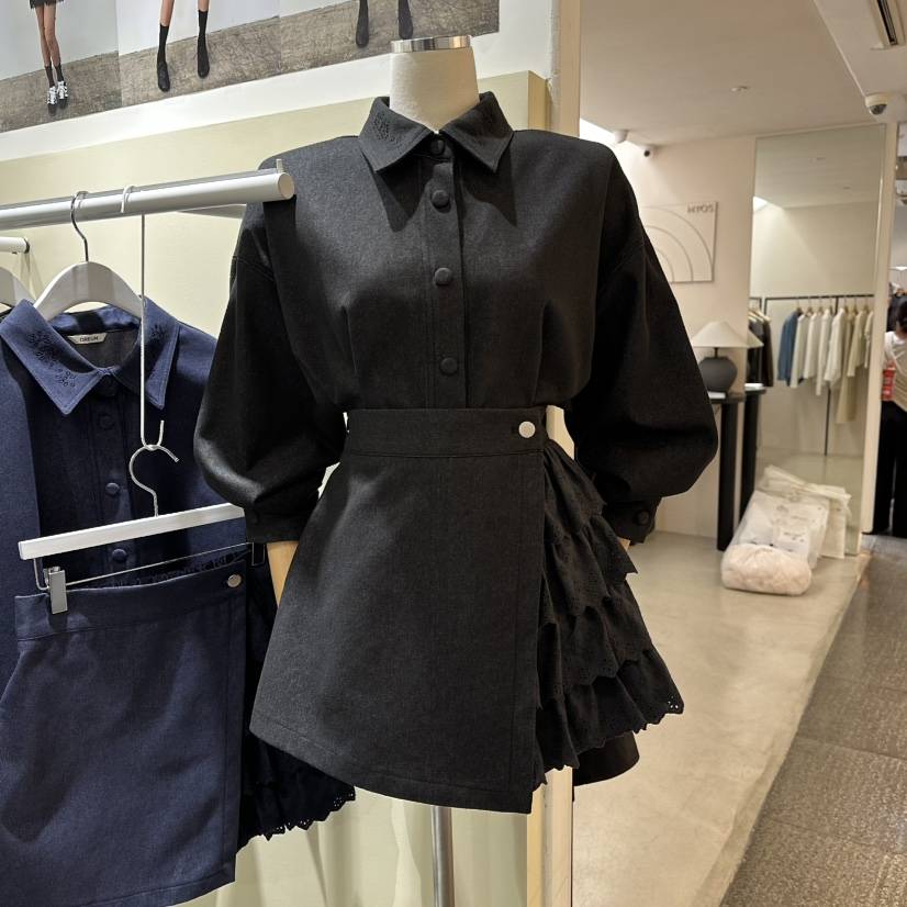 OREUM韓國代購㊣女士新品人氣推薦熱賣真品休閑25秋冬襯衫蕾絲衫OREUM襯衫/蕾絲衫