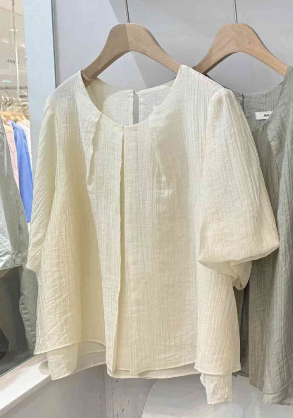 MAENEW東大門㊣代購女裝新款推薦時尚真品襯衫蕾絲衫泡泡袖MAENEW襯衫/蕾絲衫
