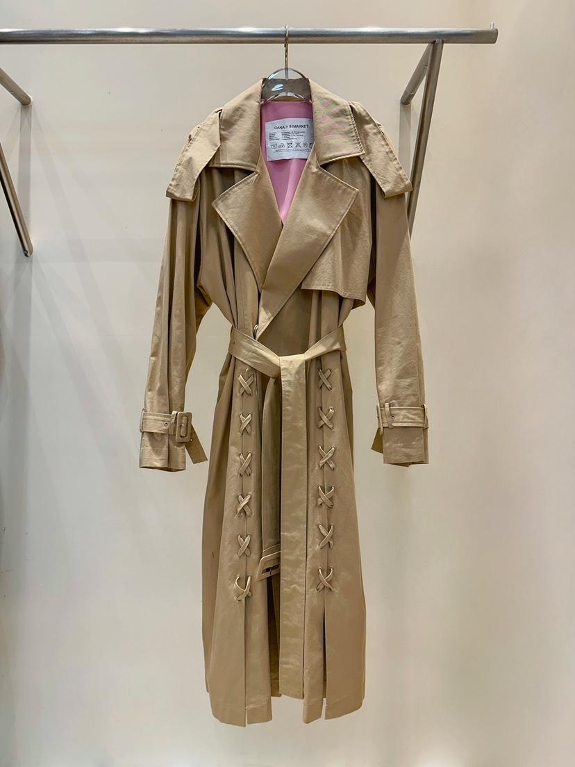 81 MARKET-L東大門㊣直郵女士新款25秋冬休閑長款風衣含腰帶81 MARKET-L長款風衣