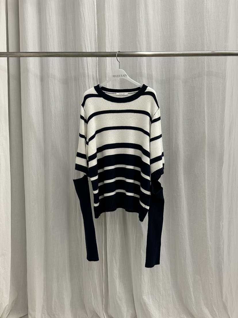 RIVER RAIN韓國代購㊣女士新品推薦時尚真品休閑針織衫條紋RIVER RAIN針織衫