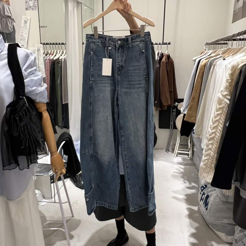 YUNBAL韓國直郵㊣女士新款時尚休閑推薦職業25秋冬牛仔褲工裝YUNBAL牛仔褲