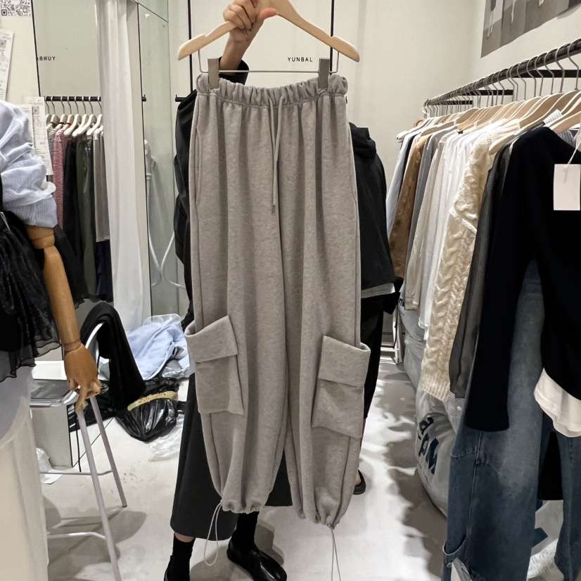 YUNBAL韓國直郵㊣女裝新品職業推薦25秋冬人氣休閑褲口袋絨YUNBAL休閑褲