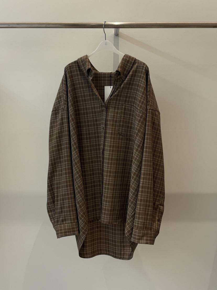 THERE韓國代購㊣女士新款熱賣時尚25秋冬真品襯衫蕾絲衫格紋THERE襯衫/蕾絲衫