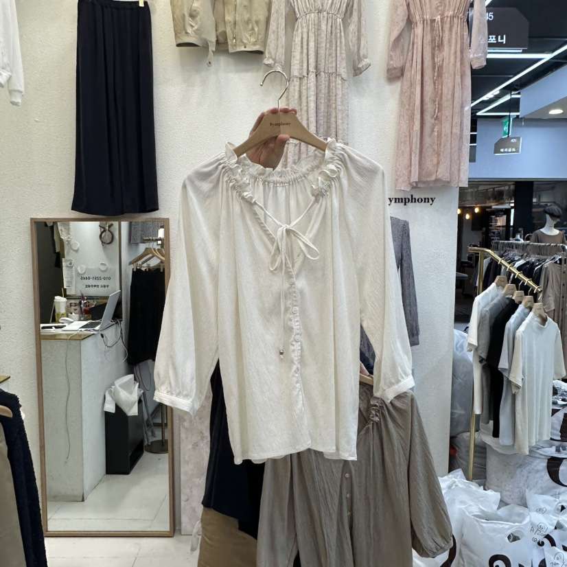 SYMPHONY東大門㊣直郵女士新款真品25秋冬襯衫蕾絲衫可愛的SYMPHONY襯衫/蕾絲衫