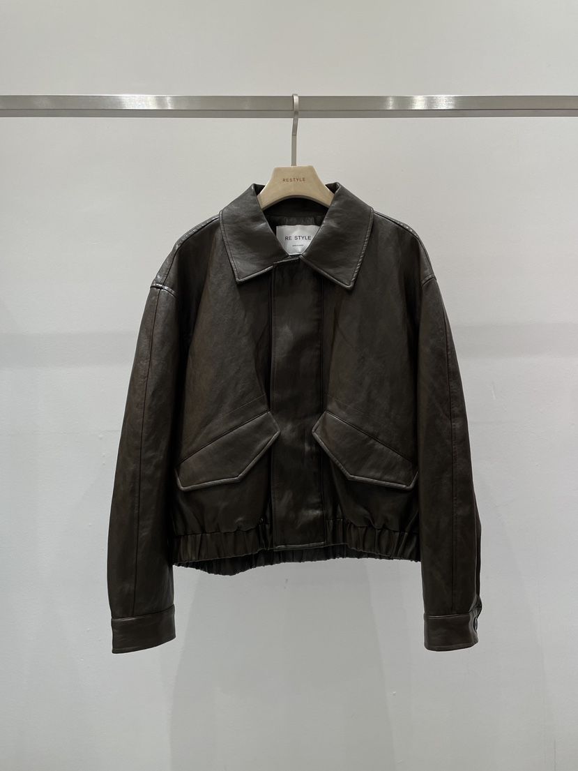 RE STYLE-Q東大門㊣直郵女裝新款職業25秋冬休閑夾克皮革RE STYLE夾克