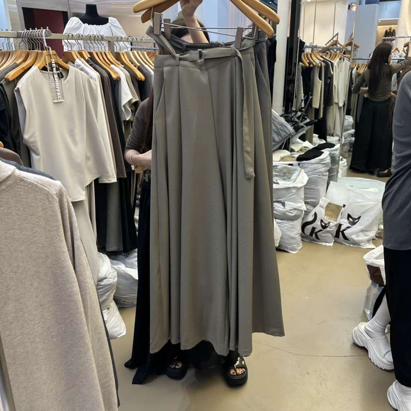 SANS韓國直郵㊣女裝新品休閑人氣25秋冬職業真品休閑褲含腰帶SANS休閑褲