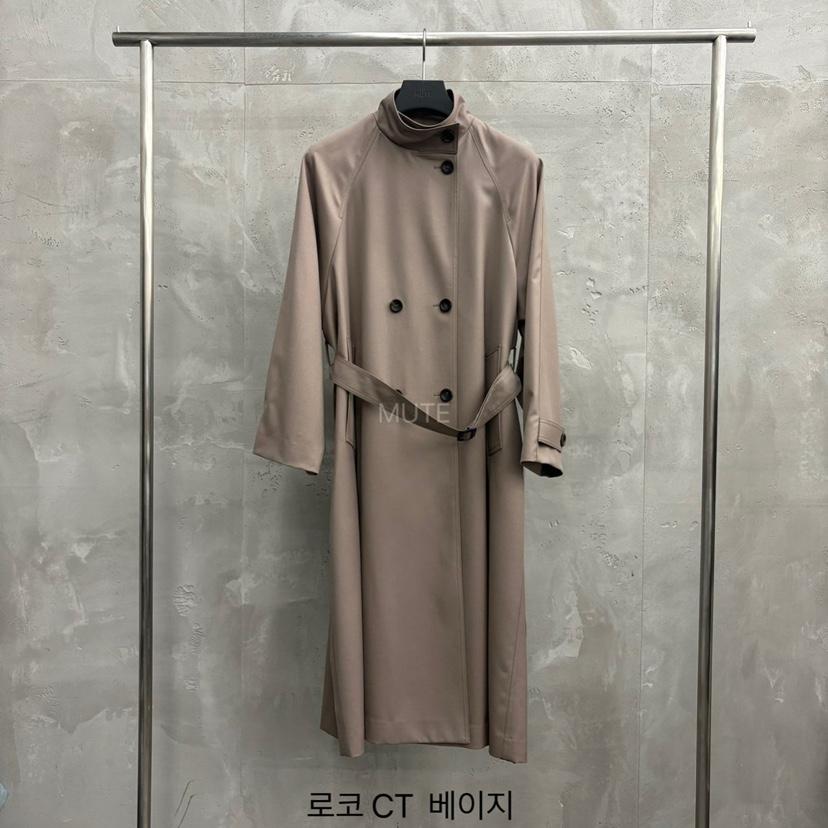MUTE-P韓國代購㊣女士新品休閑職業推薦熱賣長款風衣含腰帶MUTE長款風衣