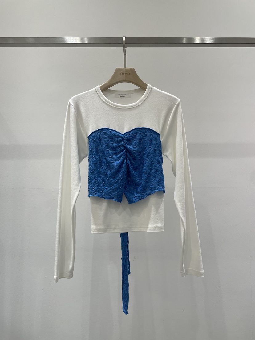 RE STYLE-Q韓國代購㊣女士新款熱賣25秋冬職業長袖T恤假兩件RE STYLE長袖T恤