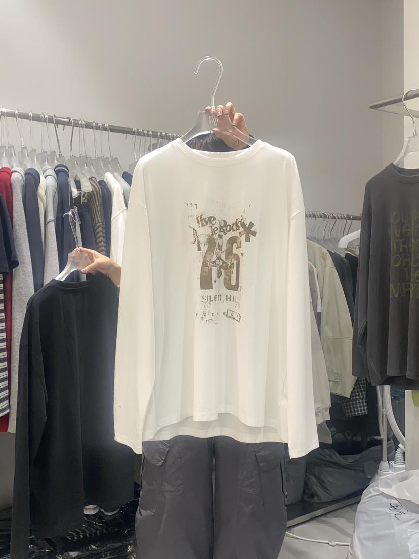 LOOKK韓國代購㊣女士新款25秋冬休閑時尚職業推薦真品長袖T恤LOOKK長袖T恤