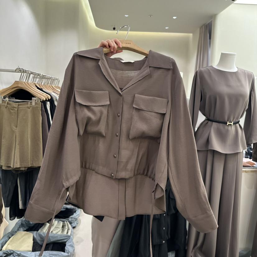 MATIERE韓國代購㊣女裝新品真品人氣熱賣25秋冬時尚襯衫蕾絲衫MATIERE襯衫/蕾絲衫