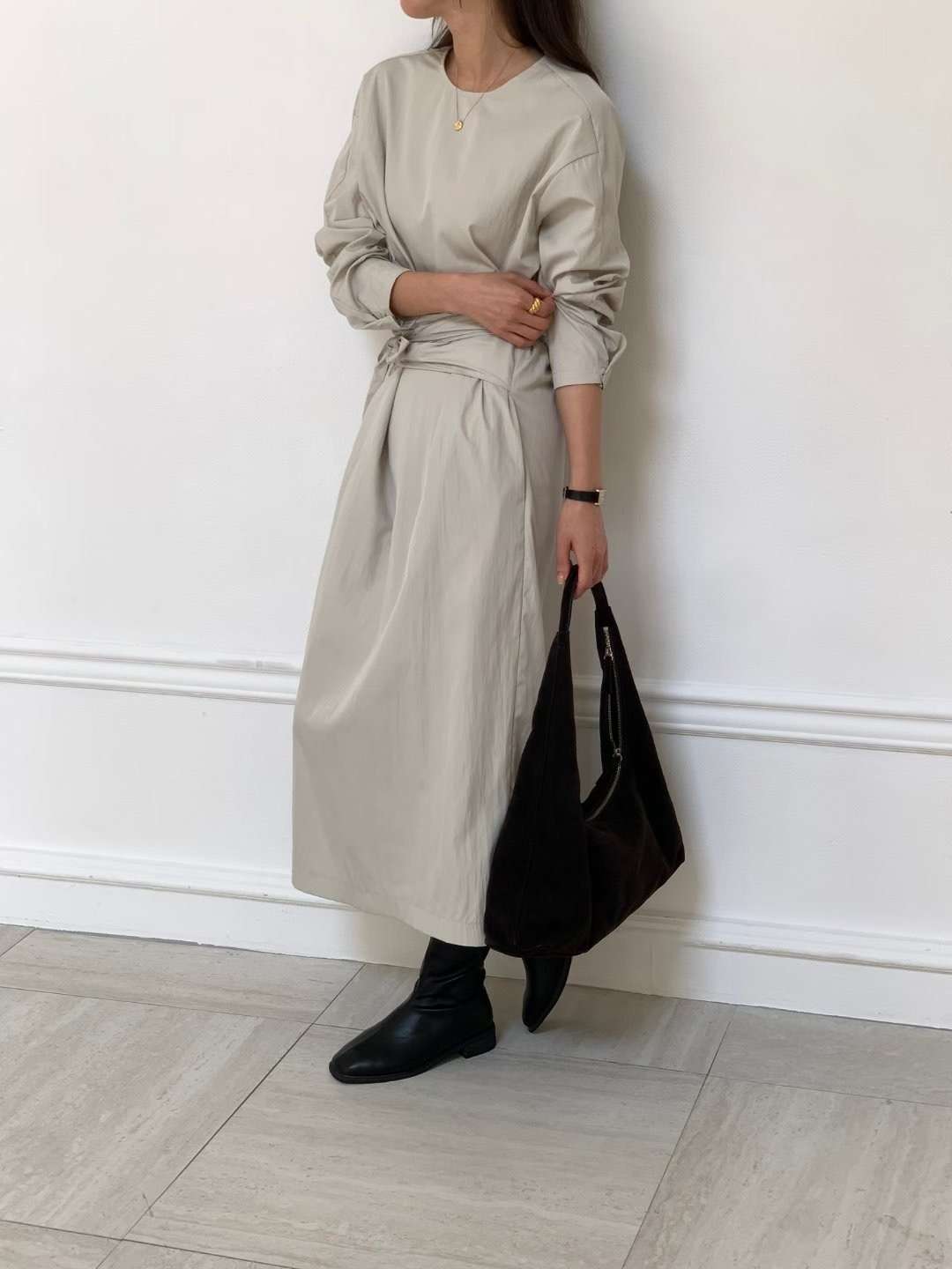 LOWELL韓國代購㊣女士新款25秋冬推薦時尚休閑真品熱賣連衣裙LOWELL連衣裙