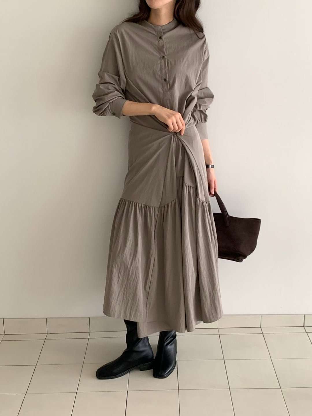 LOWELL韓國代購㊣女士新品25秋冬真品職業人氣時尚熱賣連衣裙LOWELL連衣裙