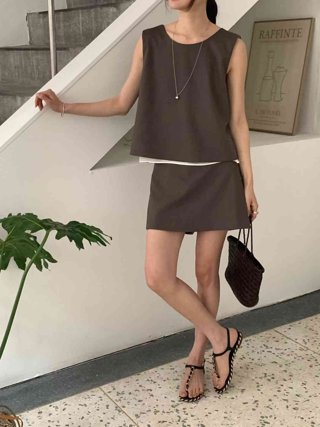 LOWELL東大門㊣代購女裝新品推薦25秋冬職業休閑熱賣吊帶背心LOWELL吊帶/背心