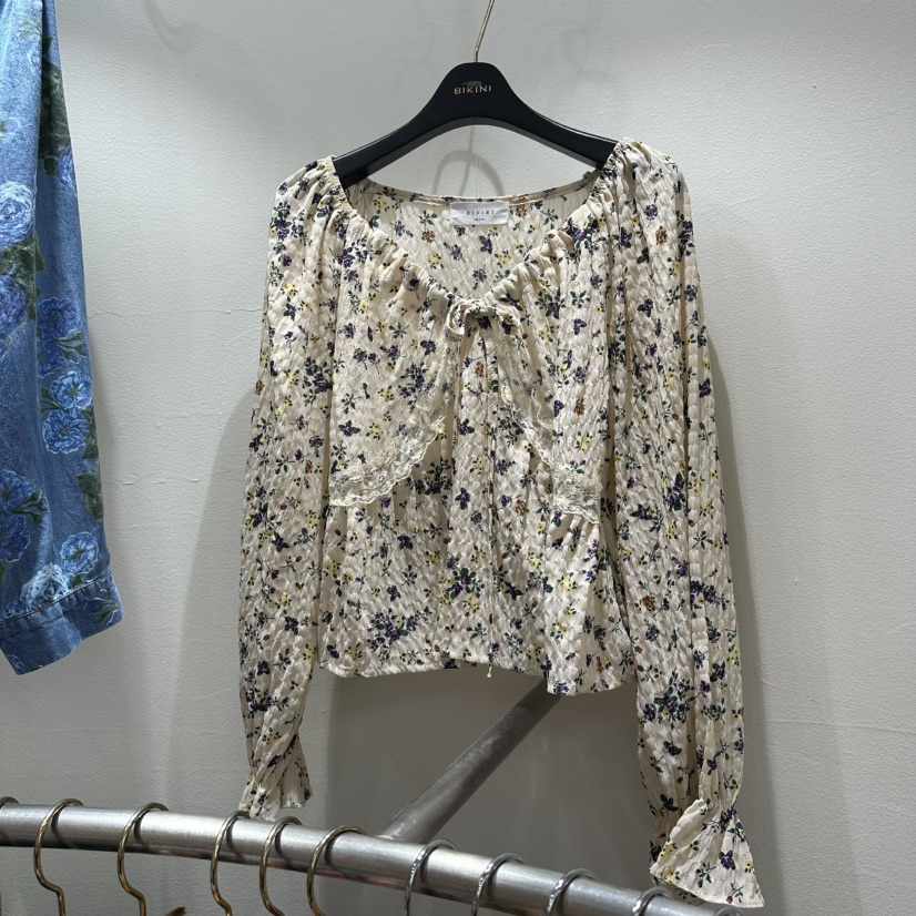 BIKINI東大門㊣直郵女裝新款熱賣25秋冬真品休閑襯衫蕾絲衫BIKINI襯衫/蕾絲衫