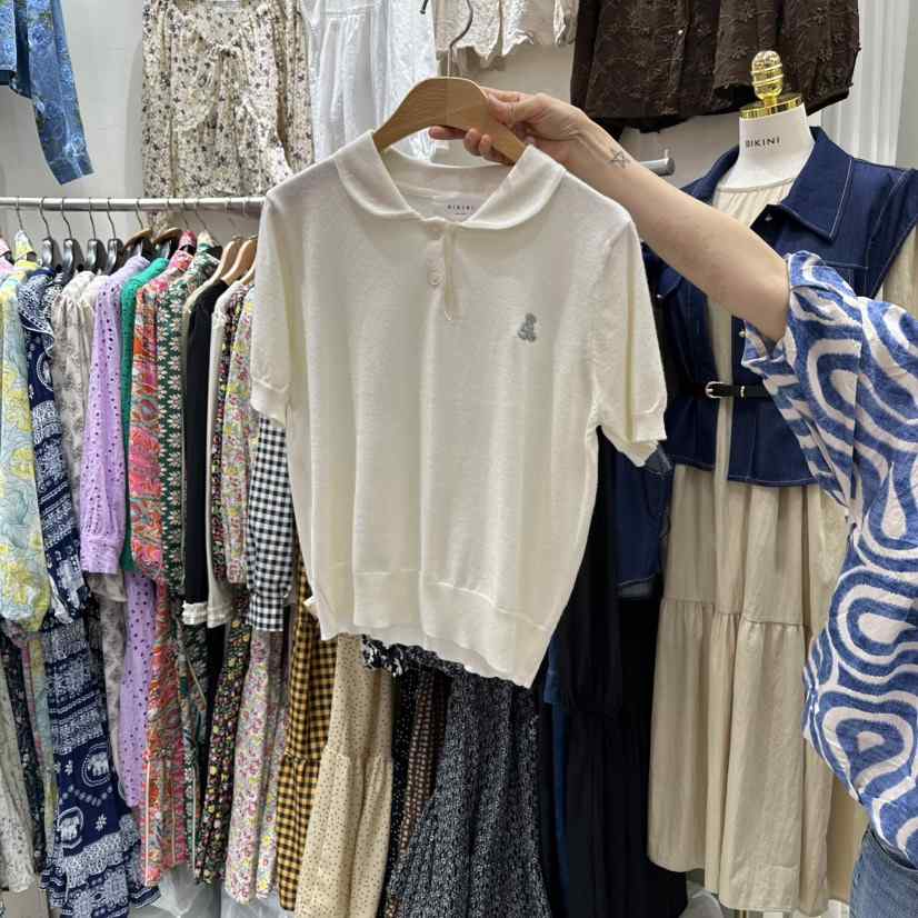 BIKINI東大門㊣代購女裝新款休閑25秋冬推薦人氣針織衫泰迪熊BIKINI針織衫