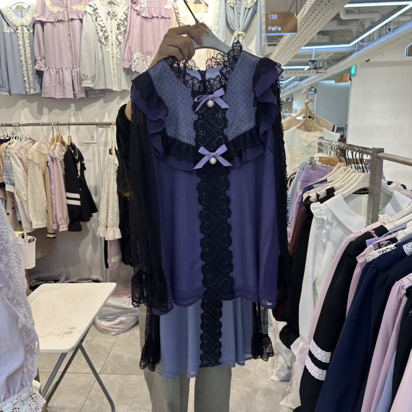 PAPA東大門㊣代購女士新品推薦真品人氣25秋冬熱賣襯衫蕾絲衫PAPA襯衫/蕾絲衫