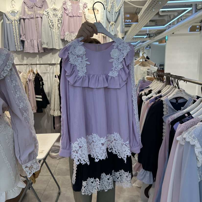 PAPA東大門㊣直郵女裝新品真品時尚休閑推薦熱賣襯衫蕾絲衫PAPA襯衫/蕾絲衫