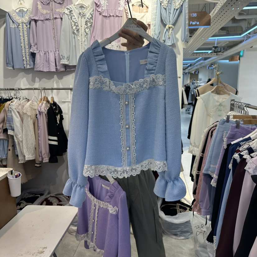 PAPA韓國代購㊣女裝新品人氣真品熱賣推薦時尚休閑襯衫蕾絲衫PAPA襯衫/蕾絲衫